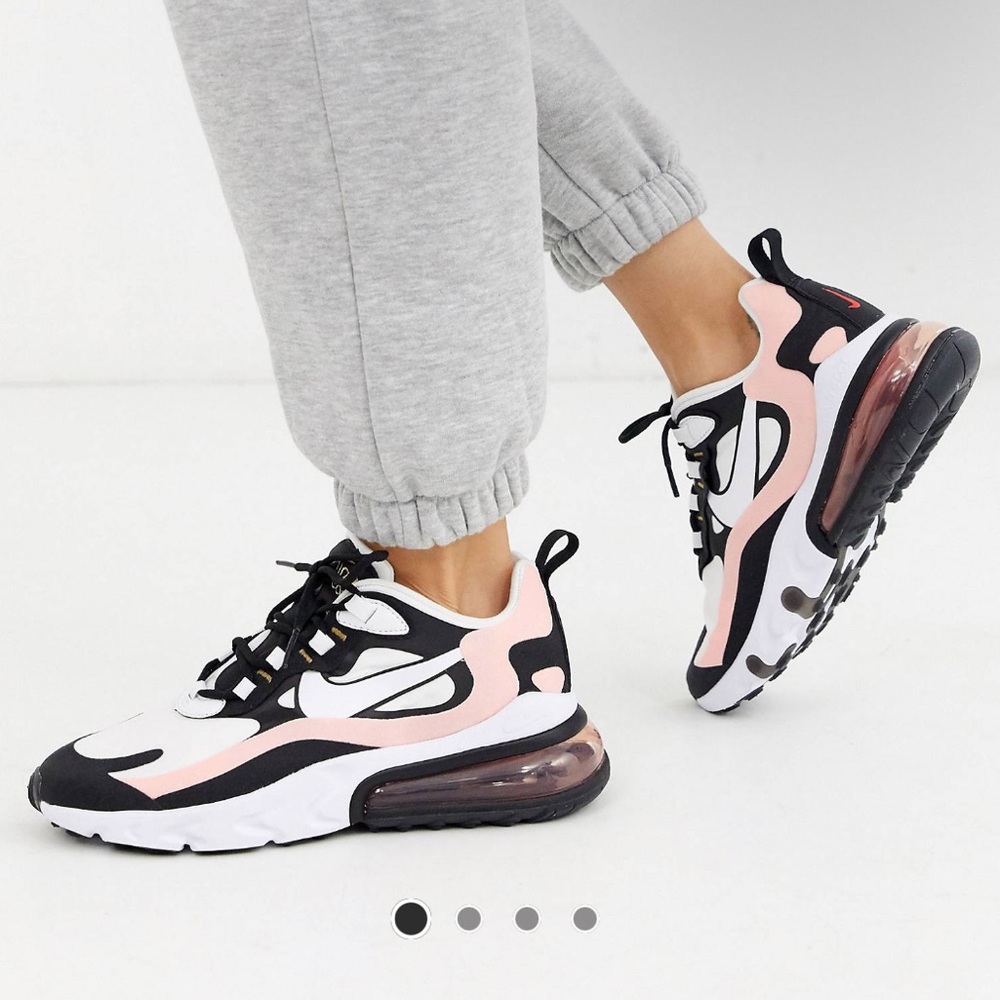 Nike pink and black Air Max 270 React sneakers